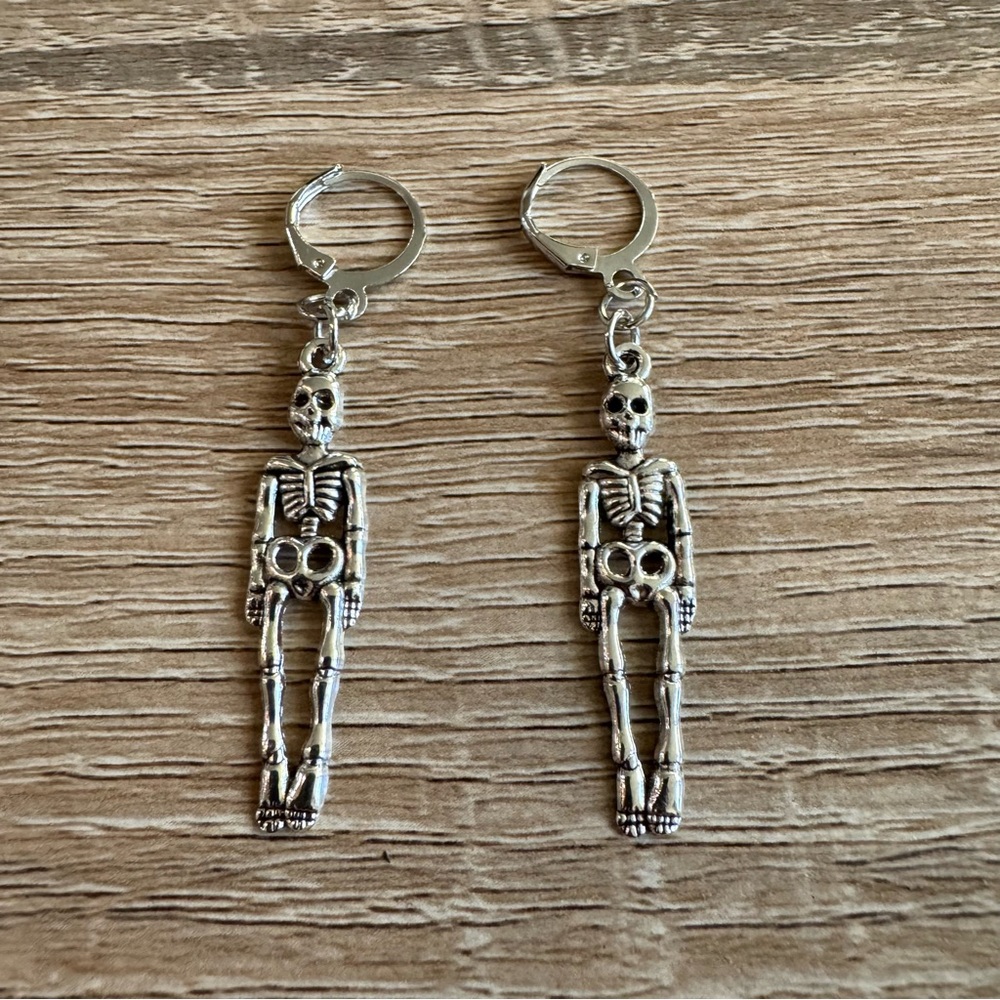 Silver Skeleton Earrings